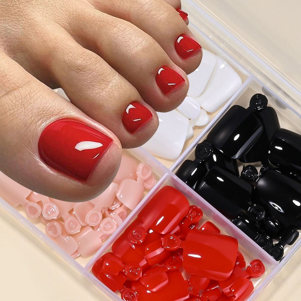 Nail Art Y2K - 96/144/288 Pcs Short Square False Toenail