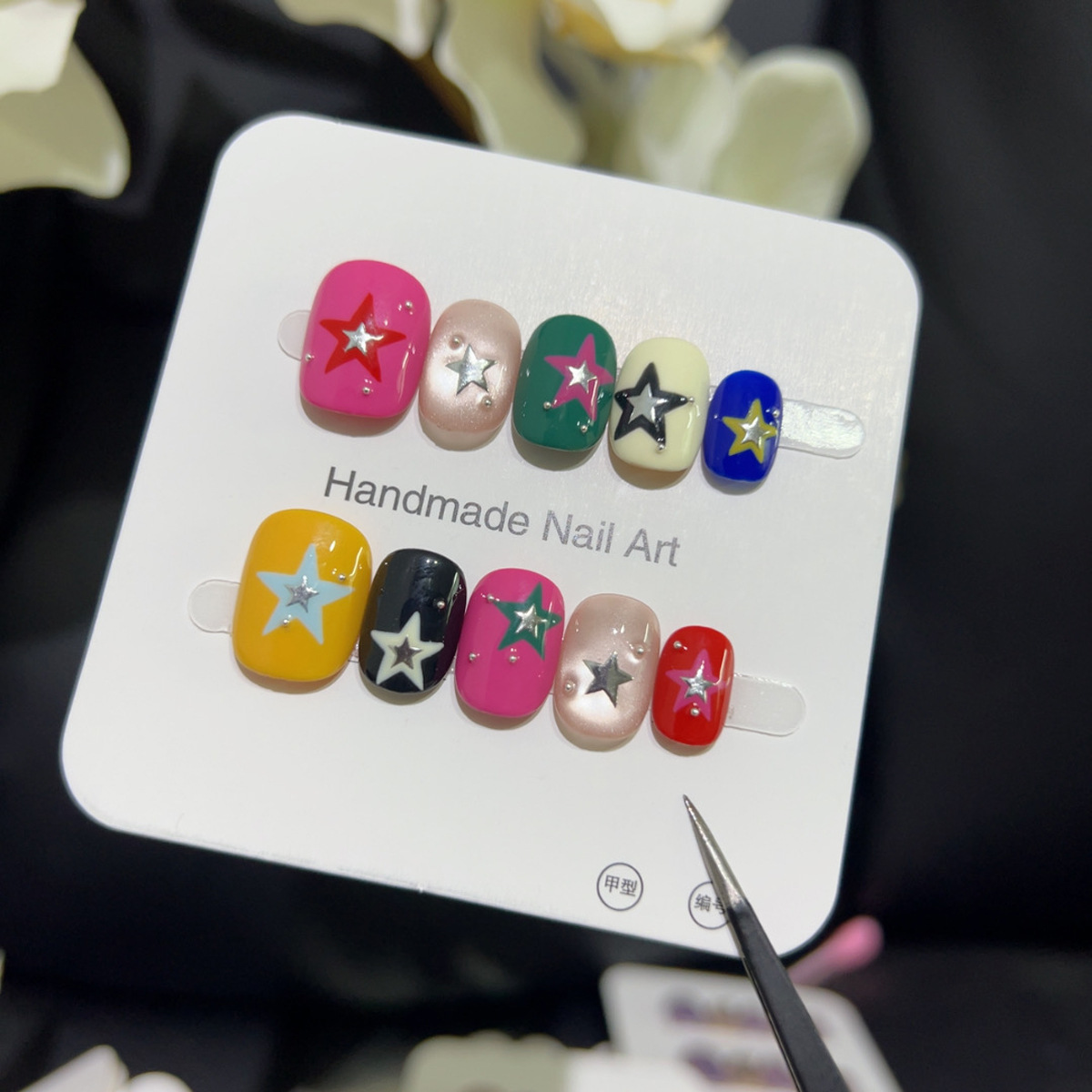 10PCS Glitter Cat Eye Short Sq - Nail Art Y2K review and price