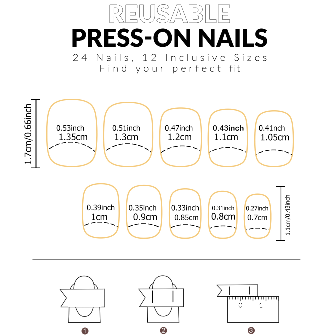 24PCS French White Border Shor - Nail Art French Nails review and price