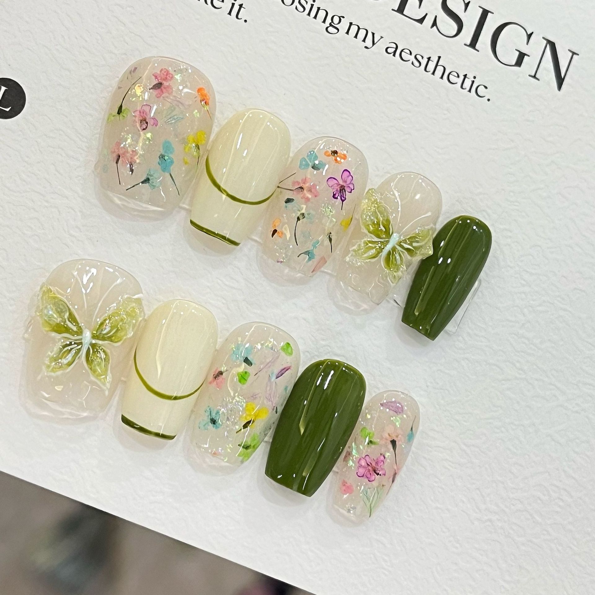 10pcs Butterfly Flower Fake Na - Nail Art French Nails review and price