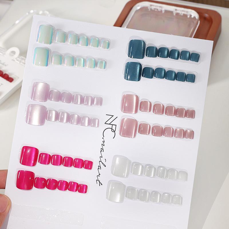 10 Pcs/Box French Fake Nails G - Nail Art Extension Cat Eye review and price