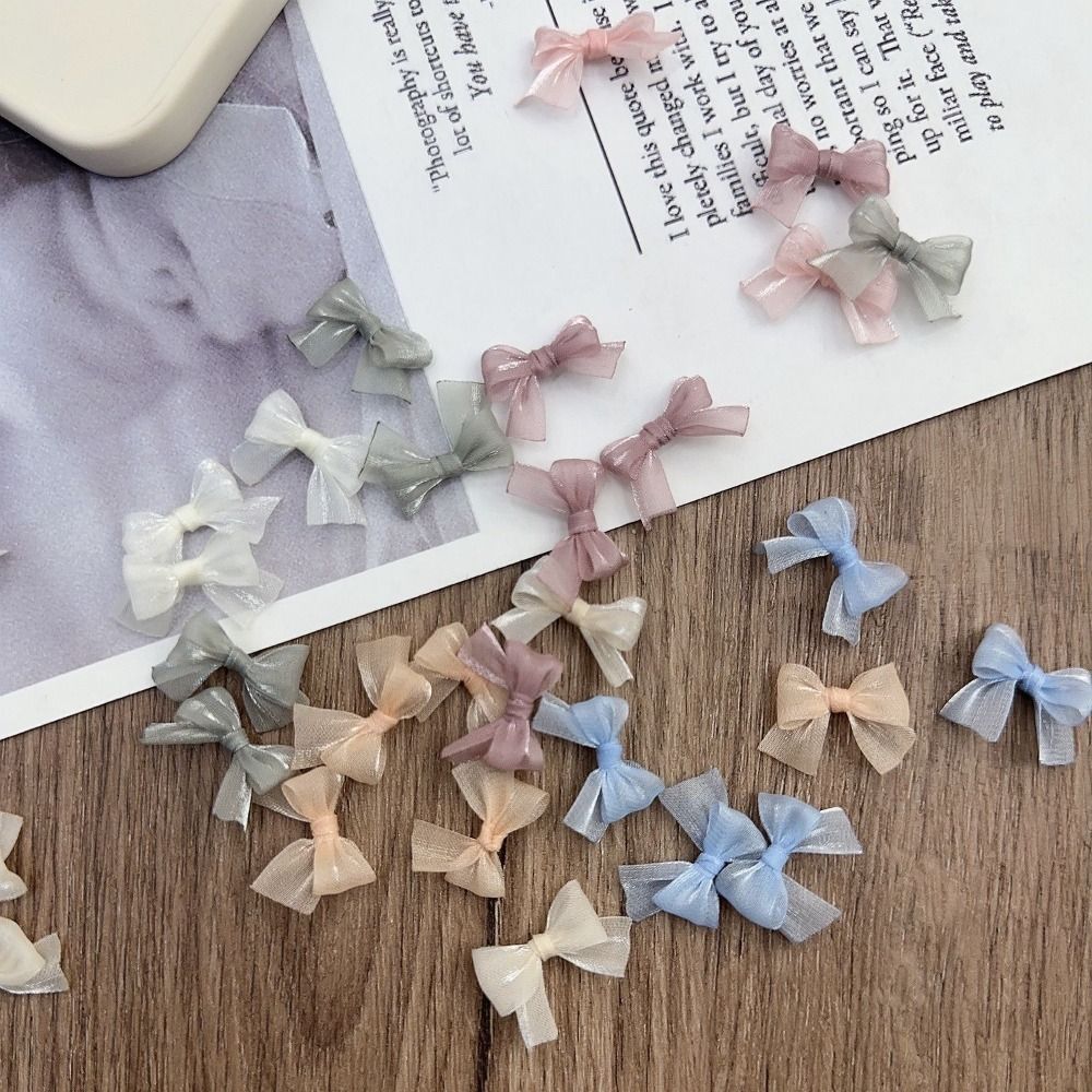 10Pcs Colorful Bow Pearlescent - Nail Art French Nails review and price