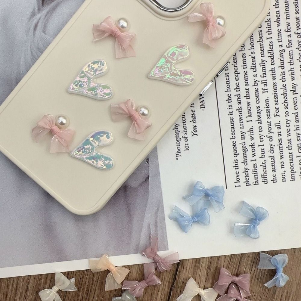 10Pcs Colorful Bow Pearlescent - Nail Art French Nails review and price