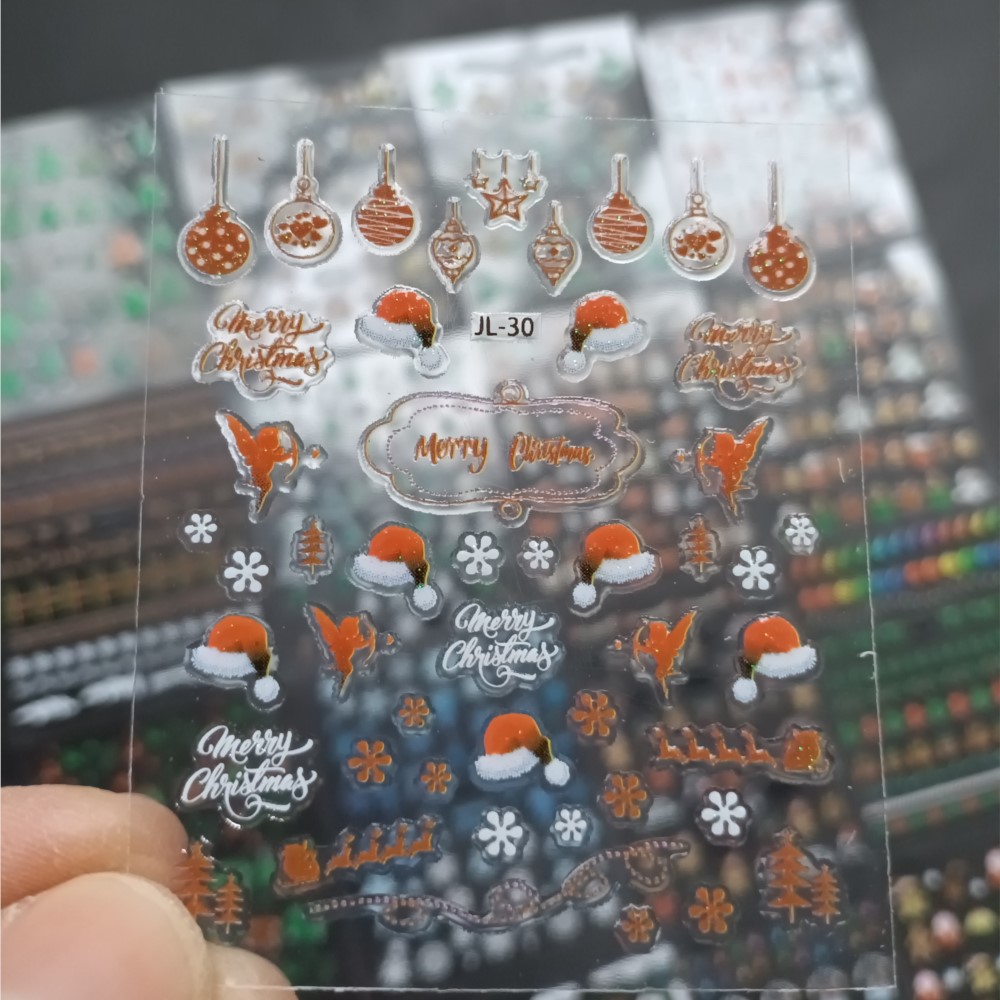 30PCS Christmas Nail Art Stick - Nail Art Xmas Stickers review and price
