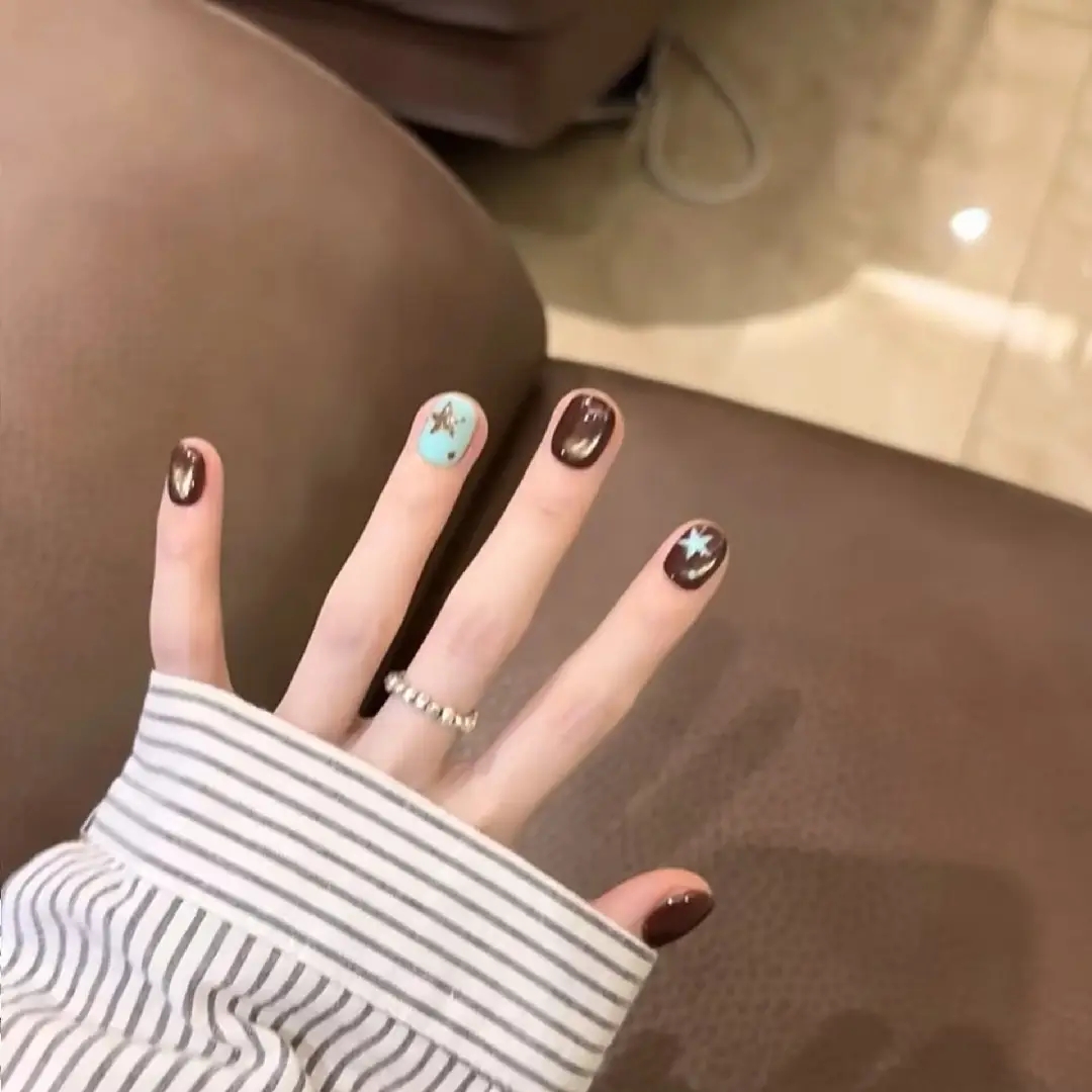 10pcs high-end Small brown wat - Nail Art French Nails review and price