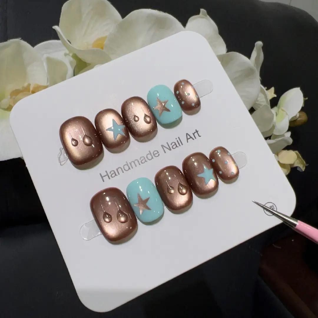 10pcs high-end Small brown wat - Nail Art French Nails review and price