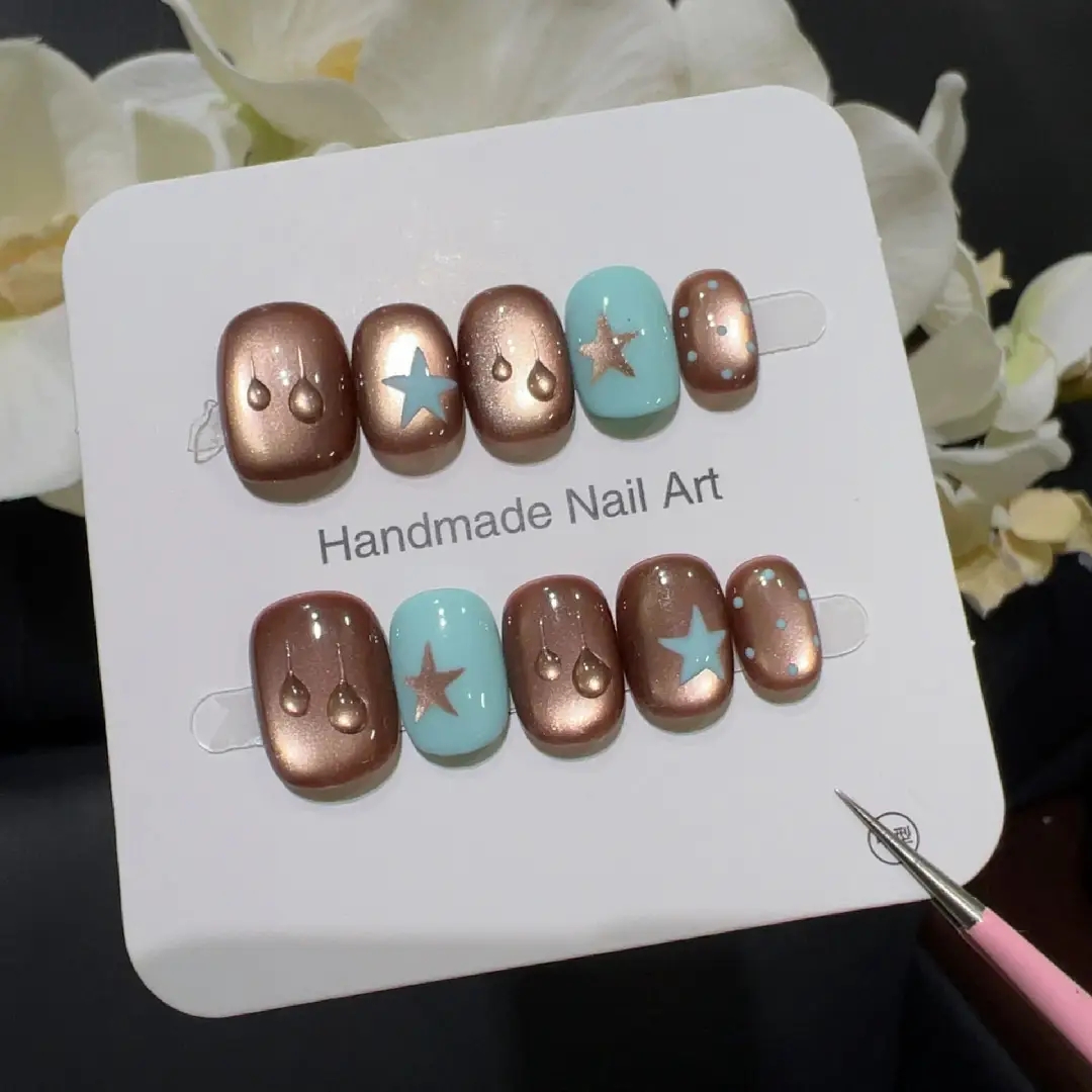 10pcs high-end Small brown wat - Nail Art French Nails review and price
