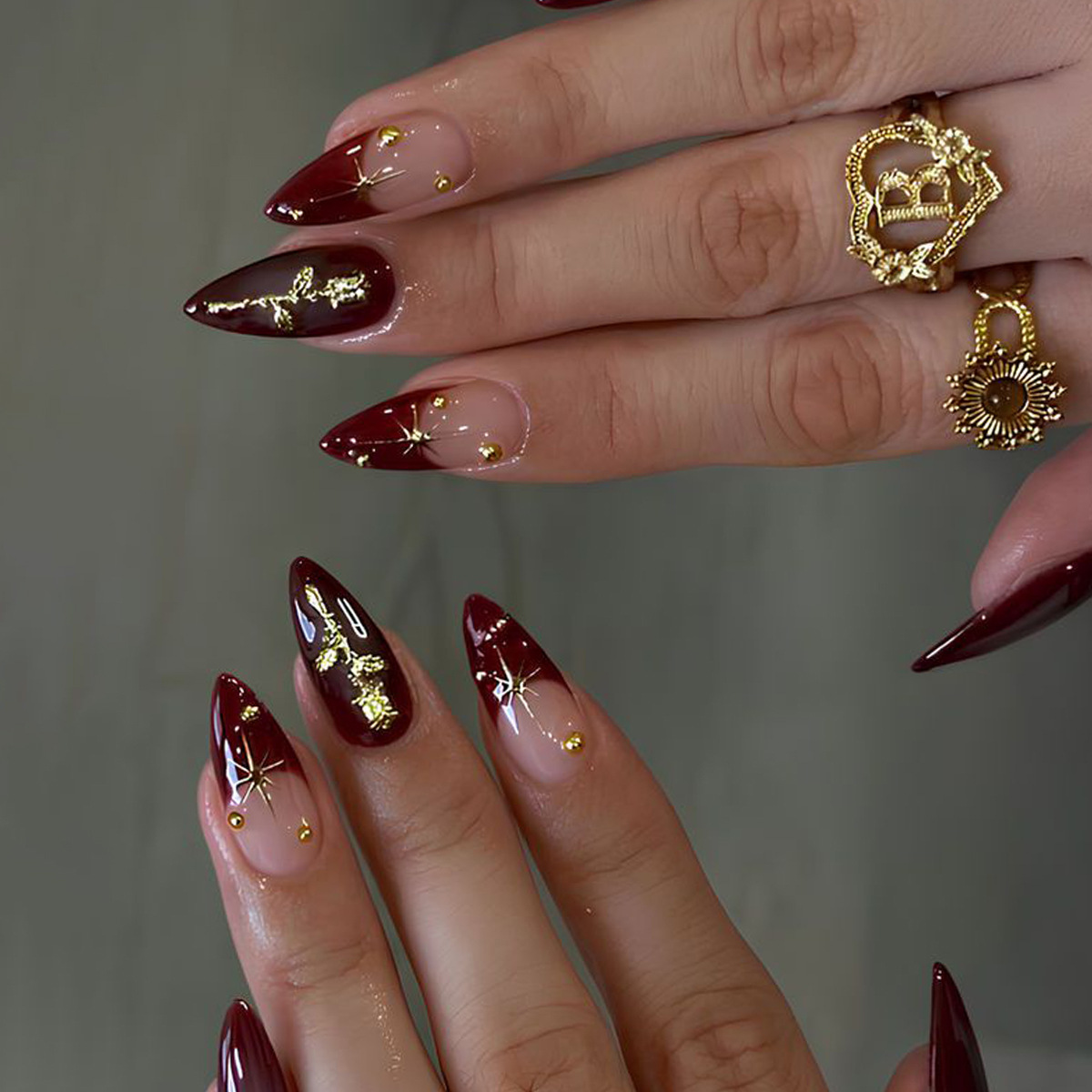 24pcs Flower Long Almond Press - Nail Art French Nails review and price