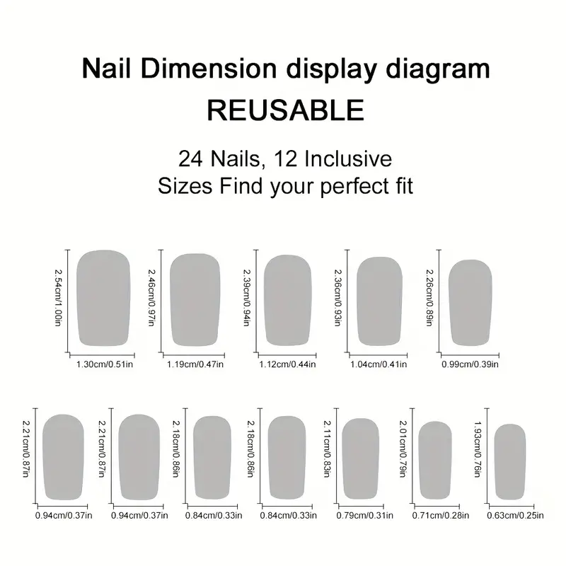 24pcs medium square minimalist - Nail Art Y2K review and price