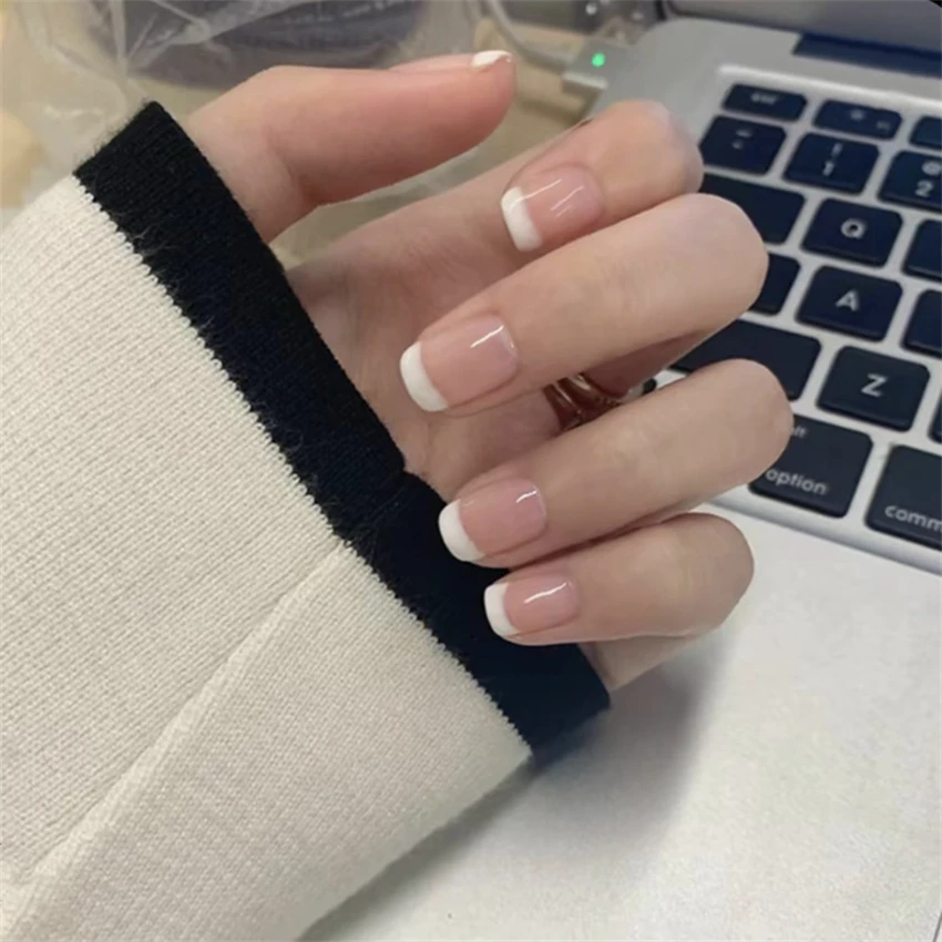 24Pcs/Set Short French Minimal - Nail Art French Nails review and price