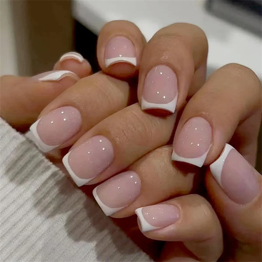 24Pcs/Set Short French Minimal - Nail Art French Nails review and price
