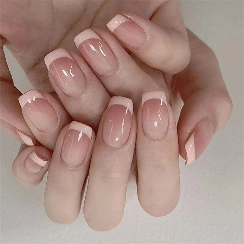 24Pcs/Set Short French Minimal - Nail Art French Nails review and price
