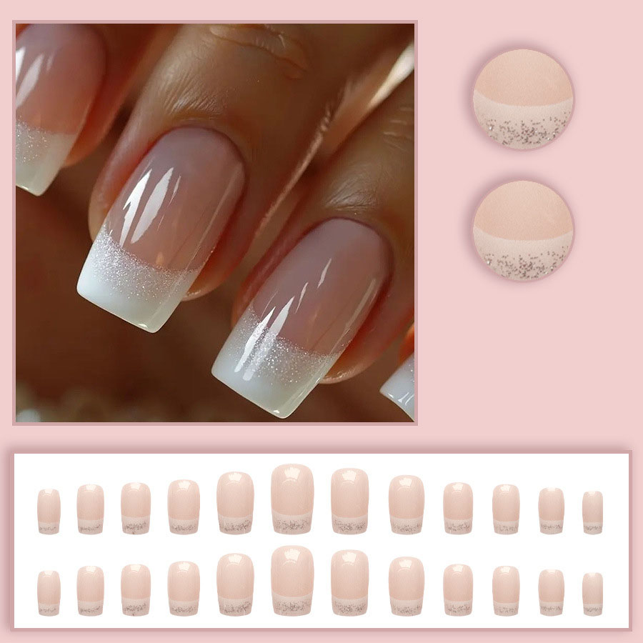 24pcs/set Medium Square fake n - Nail Art French Nails review and price