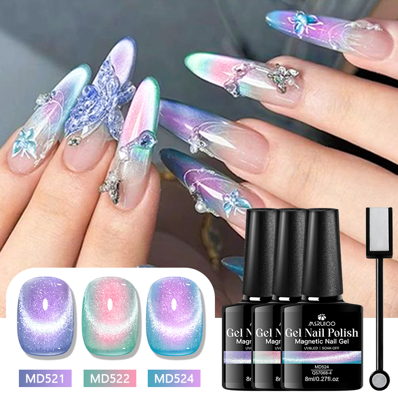3Pcs Magnetic Gel Nail Polish  - Nail Art Violet review and price