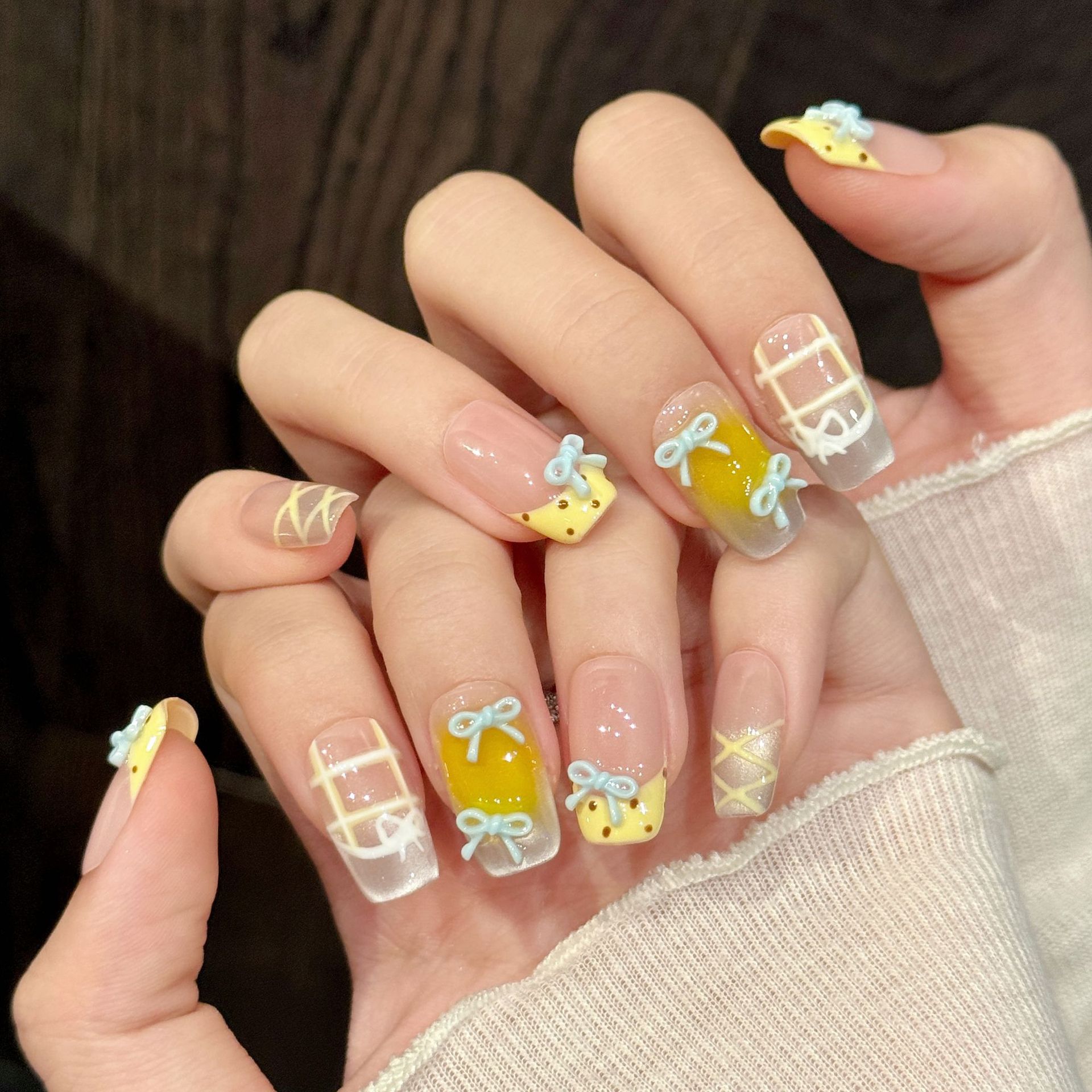 10pcs Handmade Kawaii Cute Gra - Nail Art Y2K review and price