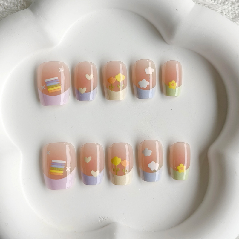 10Pcs Women Spring Fresh and D - Nail Art French Nails review and price
