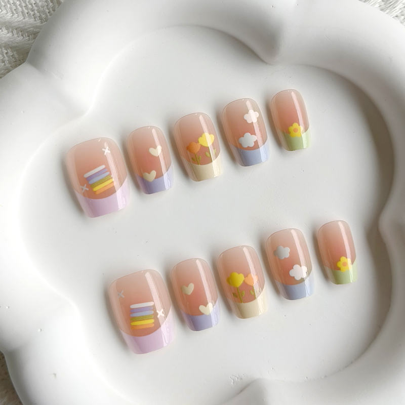 10Pcs Women Spring Fresh and D - Nail Art French Nails review and price