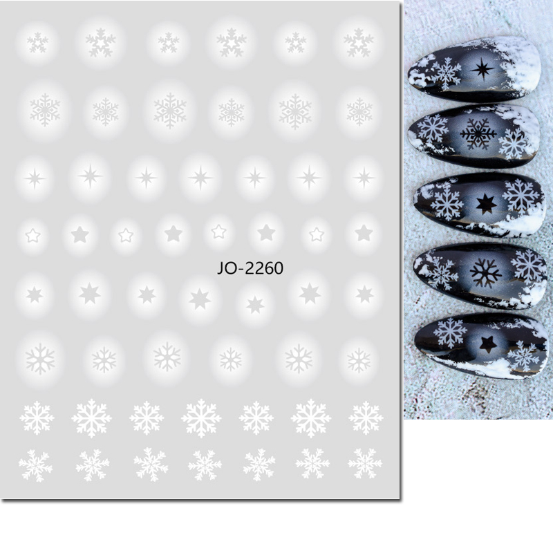 Nail Art 3d Decals White Hollo - Nail Art Xmas Stickers review and price