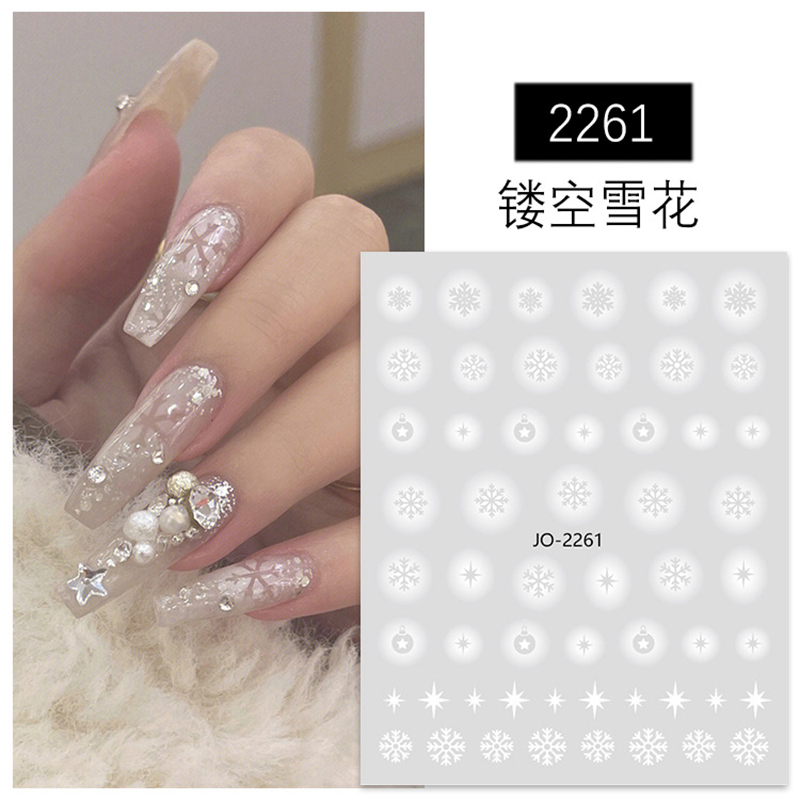 Nail Art 3d Decals White Hollo - Nail Art Xmas Stickers review and price