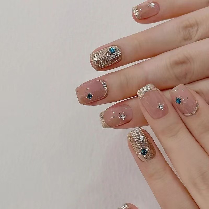 10Pcs Short Square French Hand - Nail Art French Nails review and price