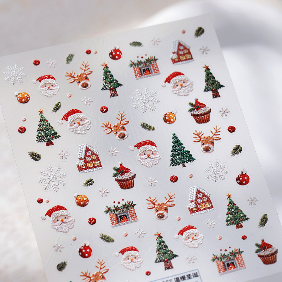 Cute Christmas Bear & Gingerbr - Nail Art Xmas Stickers review and price