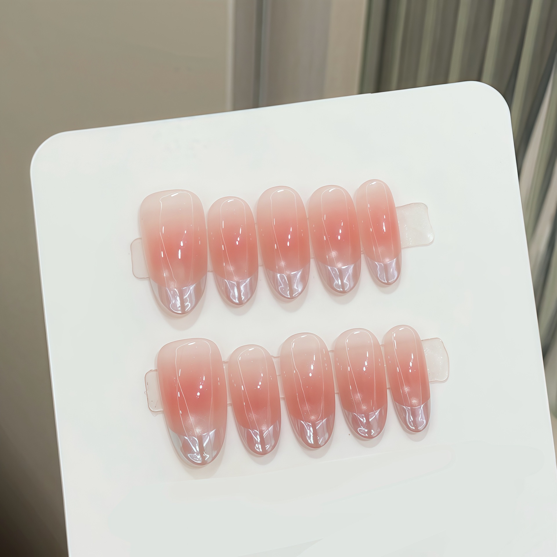 10pcs Pure Hand Pressed Oval N - Nail Art French Nails review and price