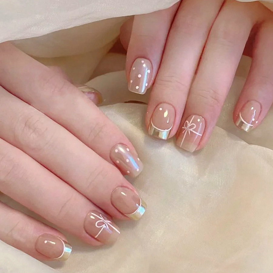 Short Square fake nails for wo - Nail Art French Nails review and price