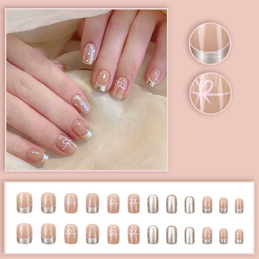 Short Square fake nails for wo - Nail Art French Nails review and price