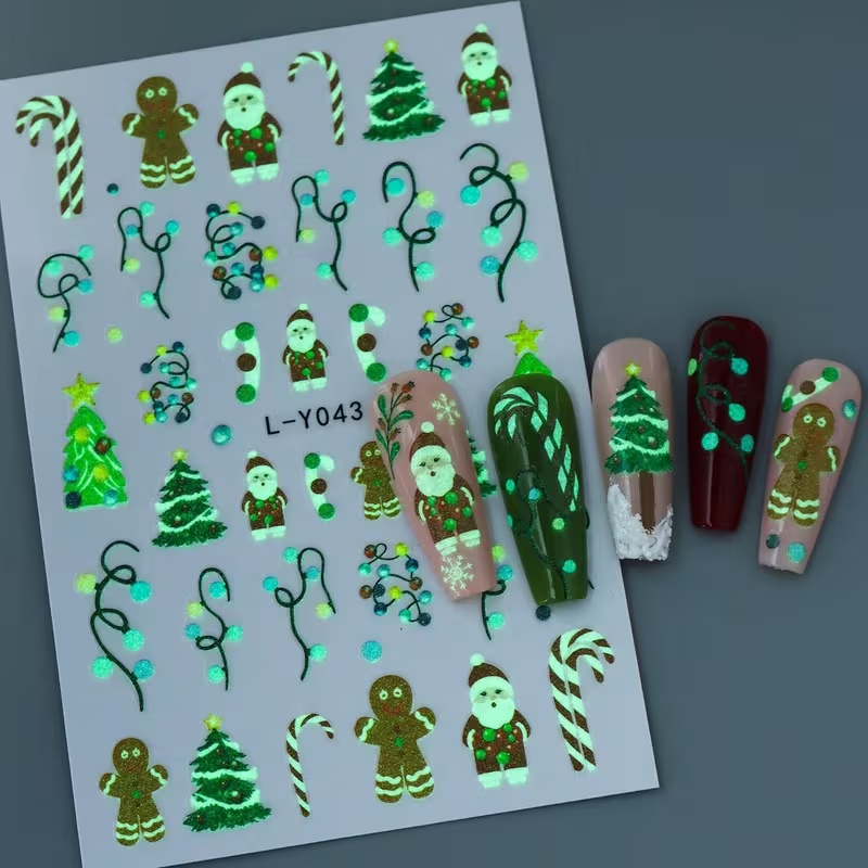 3D Luminous Christmas Nail Art - Nail Art Xmas Stickers review and price