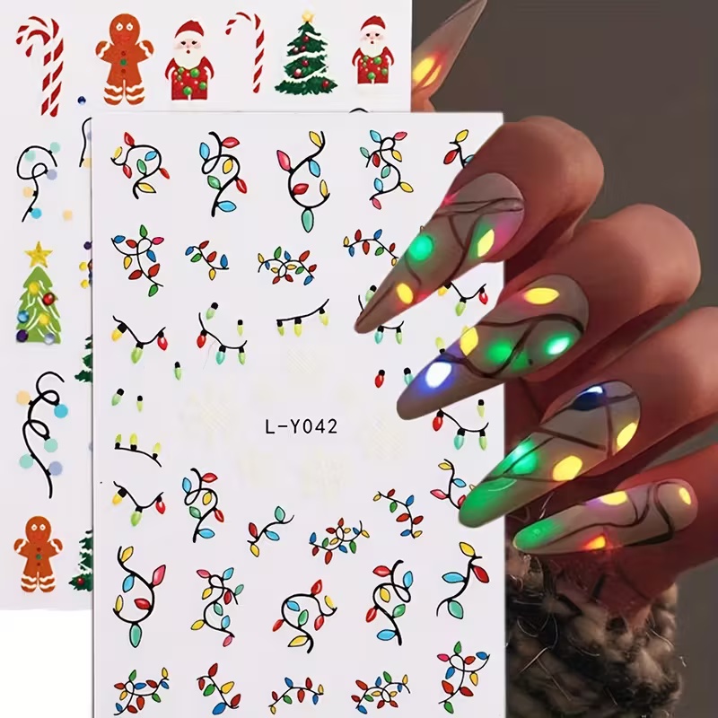 3D Luminous Christmas Nail Art - Nail Art Xmas Stickers review and price