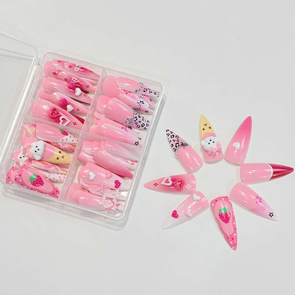 96Pcs Pink Long Stiletto Press - Nail Art Y2K review and price