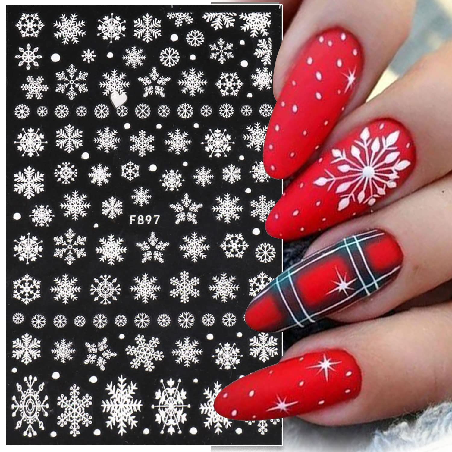 3D Snowflake Nail Art Decals W - Nail Art Xmas Stickers review and price