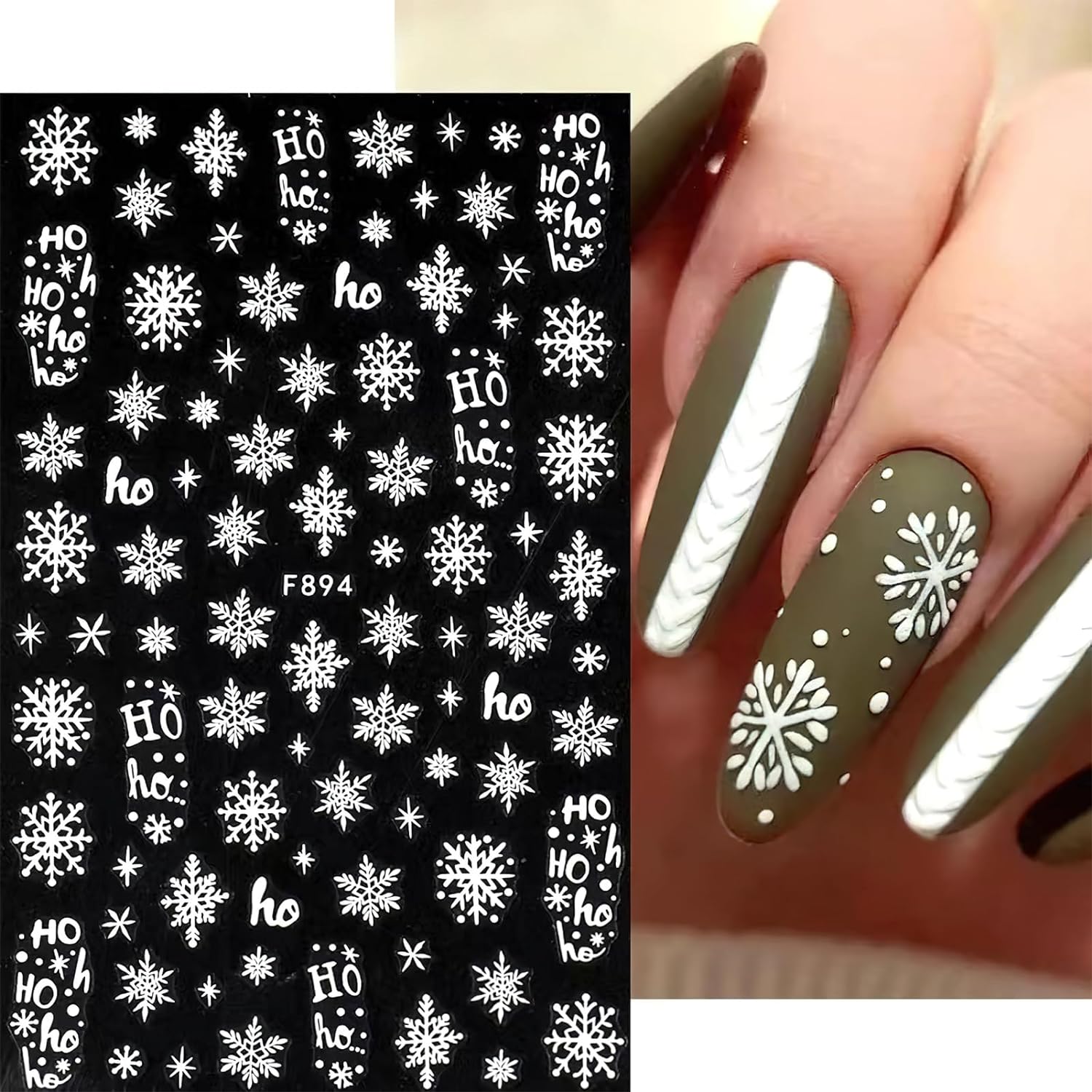 3D Snowflake Nail Art Decals W - Nail Art Xmas Stickers review and price
