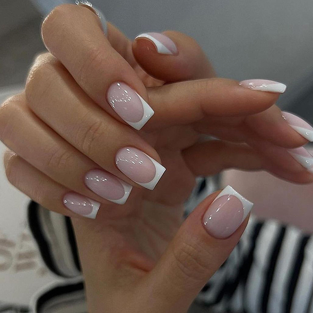 24Pcs Simple Ballet Glitter De - Nail Art French Nails review and price