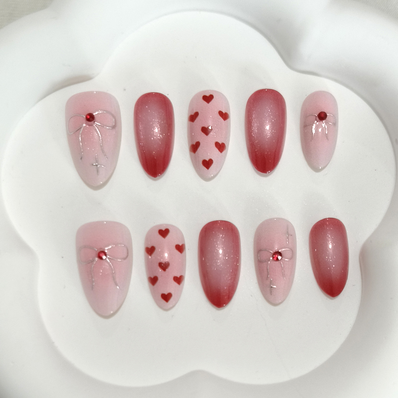 10Pcs Sweet Cute Heart-shaped  - Nail Art Y2K review and price