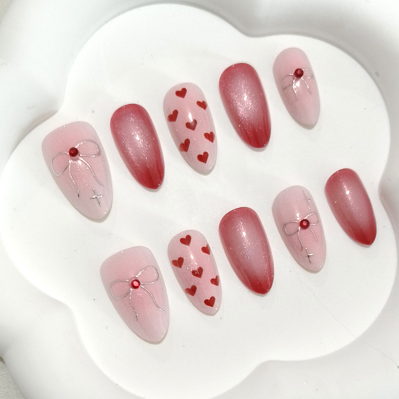 10Pcs Sweet Cute Heart-shaped  - Nail Art Y2K review and price